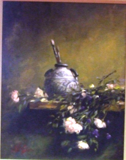 chinese vase with rose